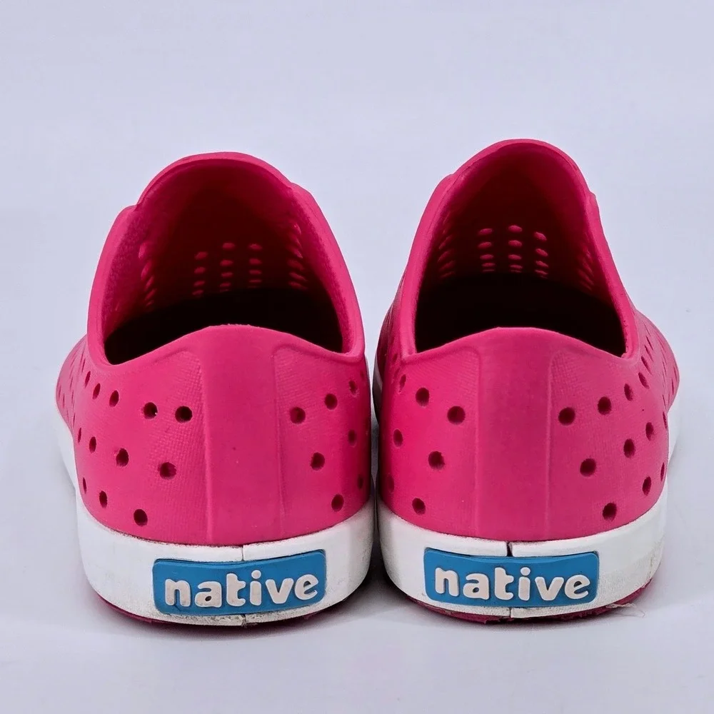Native Shoes Kids Jefferson Hollywood Pink White Water Friendly Sneakers C12 EUC